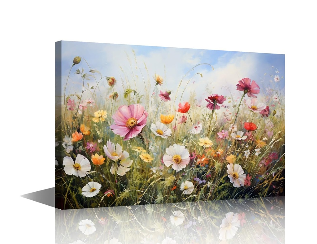 TISHIRON Wildflower Pictures for Bedroom Wall Decor Flowers Pictures Wall Decor Watercolor