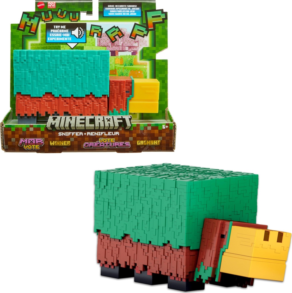 Mattel Minecraft Sniffer Action Figure with Game-Accurate Sounds, 3.25-inch Scale Collectib