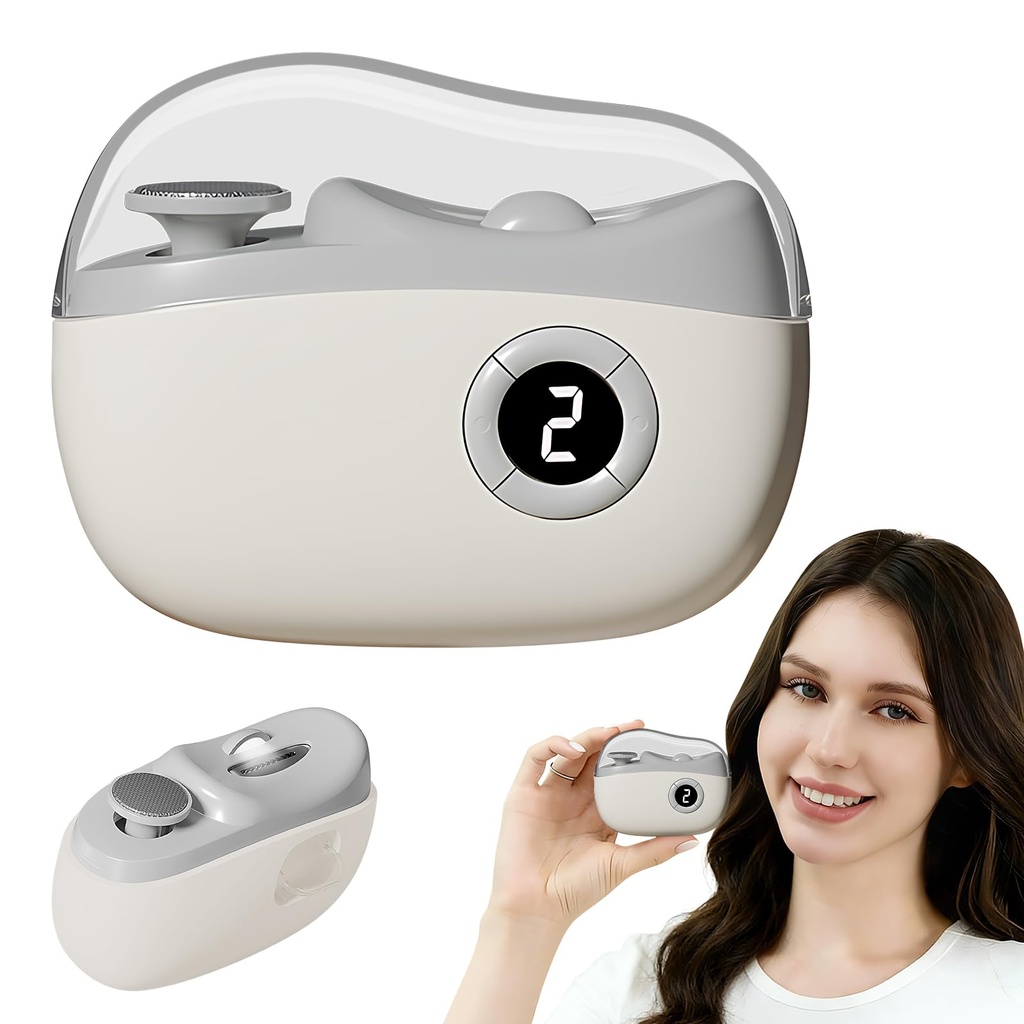 2 in 1 Electric Nail Clippers for Senior Adults, Rechargeable Nail Trimmer and Polisher, 3