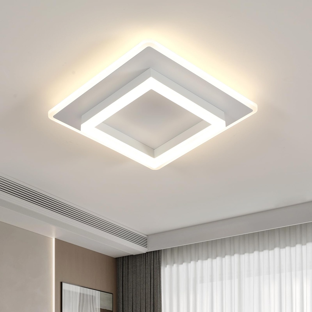 DELIPOP Modern LED Ceiling Light, 30W Natural Light 4500K Ceiling Lamp, Square Acrylic LED