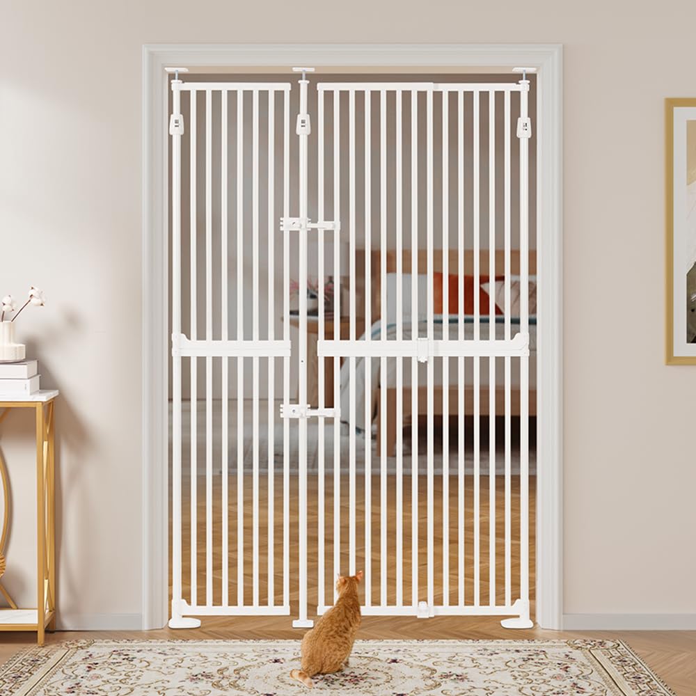 unipaws 190 cm Extra Tall Pet Gate, Adjustable Tall Cat Gate with Narrow Gap, Extendable 