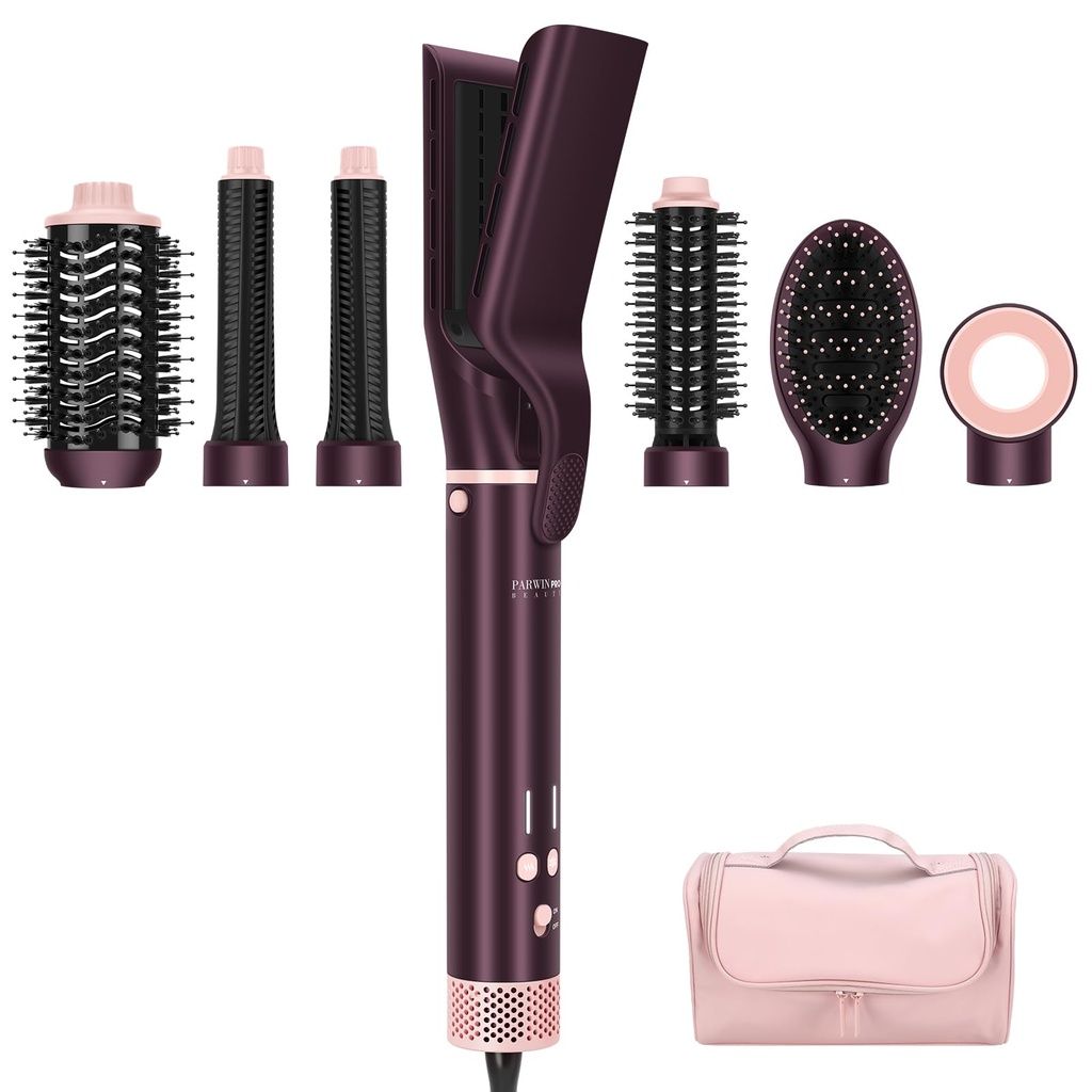 7-in-1 Hot Air Styler, Dual Voltage MaxAIR 2.0 Multi-Styler Set, High Speed Hair Dryer Brush