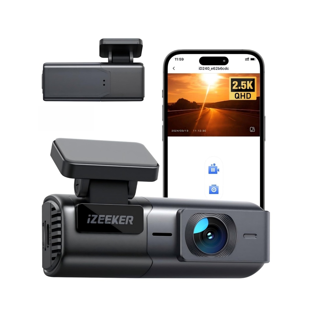 iZEEKER 1440P Dash Cam with WiFi, 2.5K QHD Dashcam, Mini Dash Camera with WDR, G-Sensor