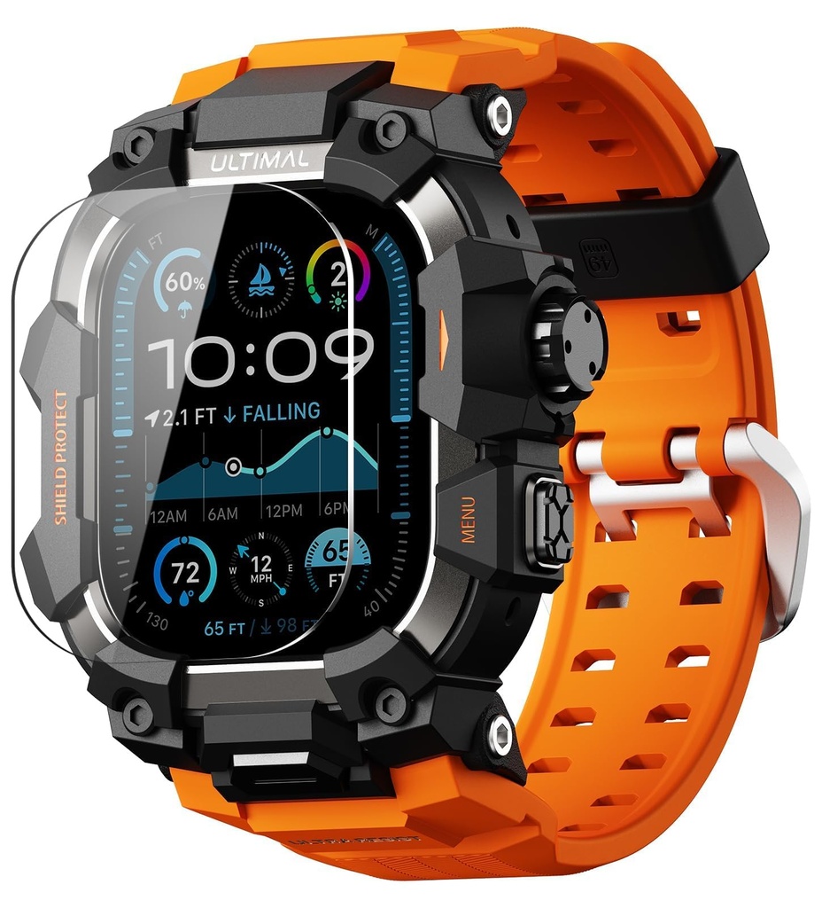 ULTIMAL Rugged Case with Band for Apple Watch Ulltra 3/ Ultra 2/ Ultra, Compatible with App