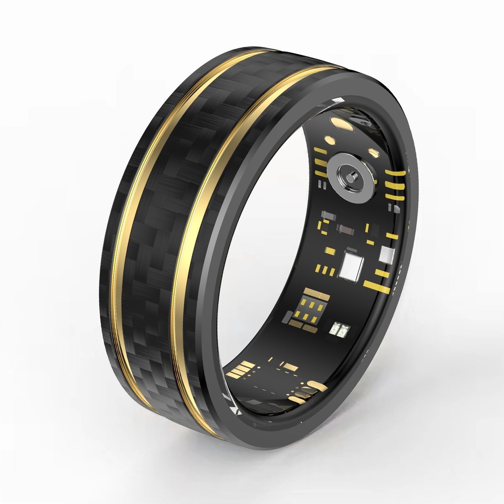 findtime Smart Ring Men Women Smart Ring Android Carbon Fiber Fitness Ring Pedometer Heart W8, #9