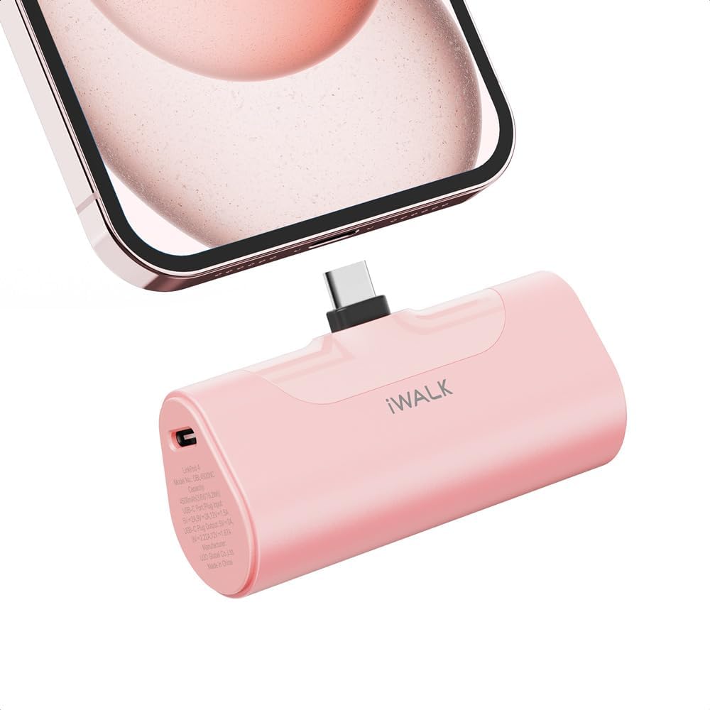iWALK Mini Portable Charger 4500mAh,USB-C 20W Power Bank with Fast Charging