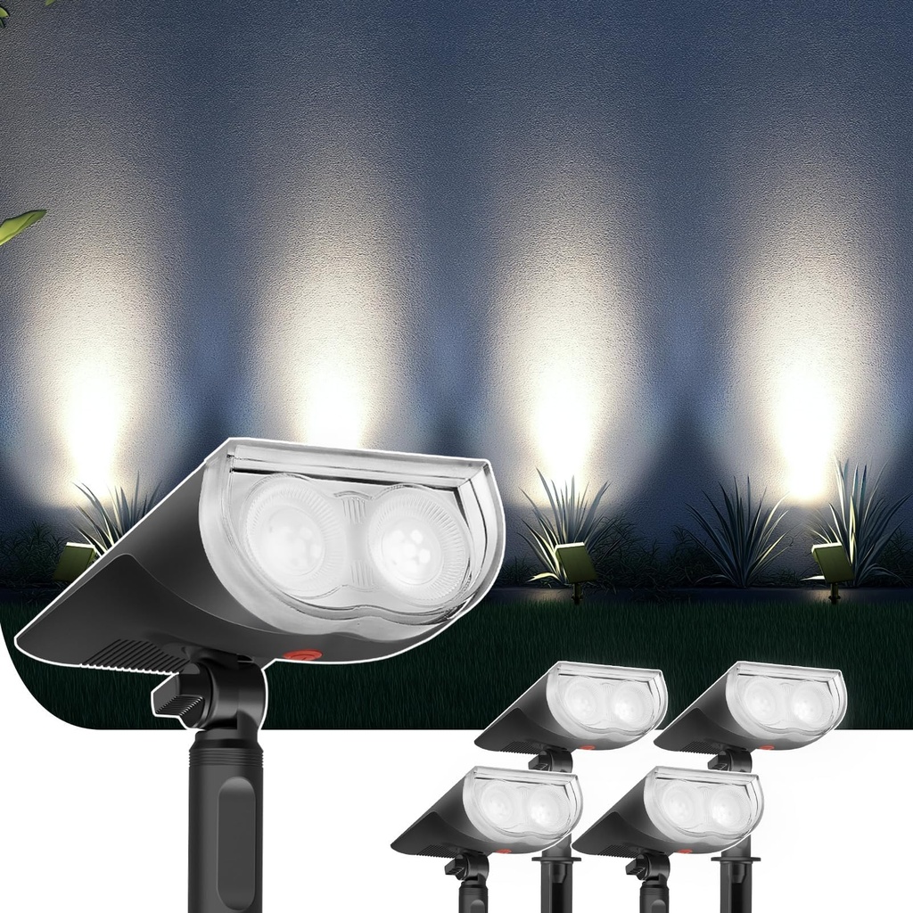 Linkind Solar Spot Lights Outdoor Garden, IP67 Waterproof Outdoor Light Ground Stake 