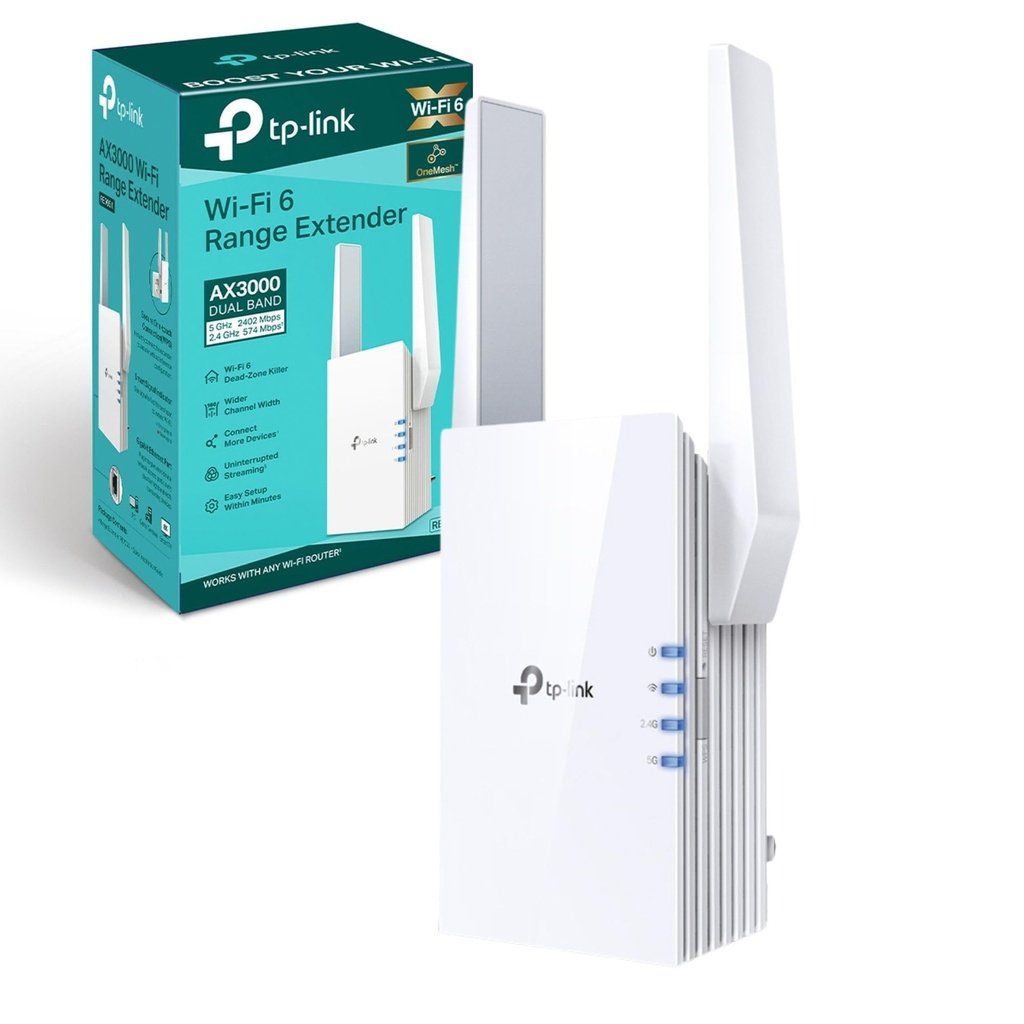 TP-Link RE705X WiFi 6 AX3000Mbps WiFi Extender Booster, External Antennas, Internet Booster