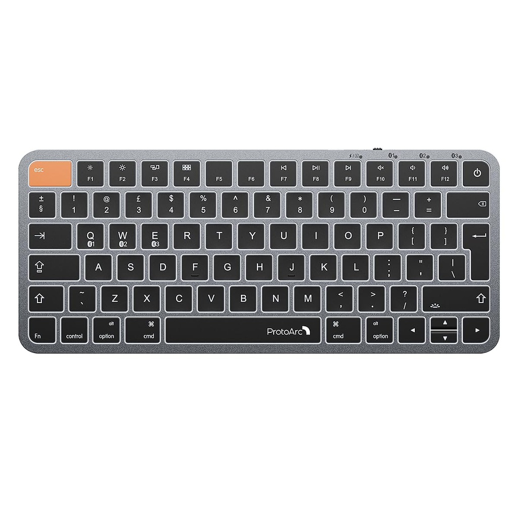 ProtoArc Backlit Compact Wireless Keyboard for Mac, K90-A Bluetooth Keyboard, Multi-Device