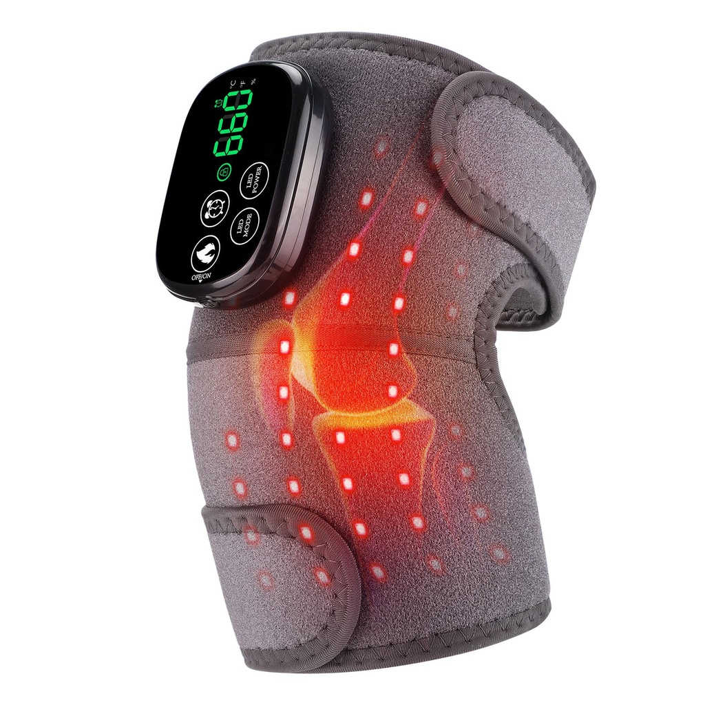 DYMROGE Cordless Heated Knee Brace Wrap with Red Light, 660nm Red L-ight & 850nm Near-Infra