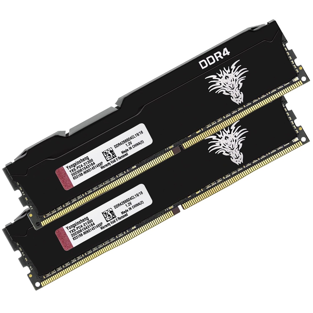 DDR4 2666MHz 32GB Kit (16GBx2) Desktop RAM PC4-21300 UDIMM Non-ECC Unbuffered 1.2V 288-Pin 