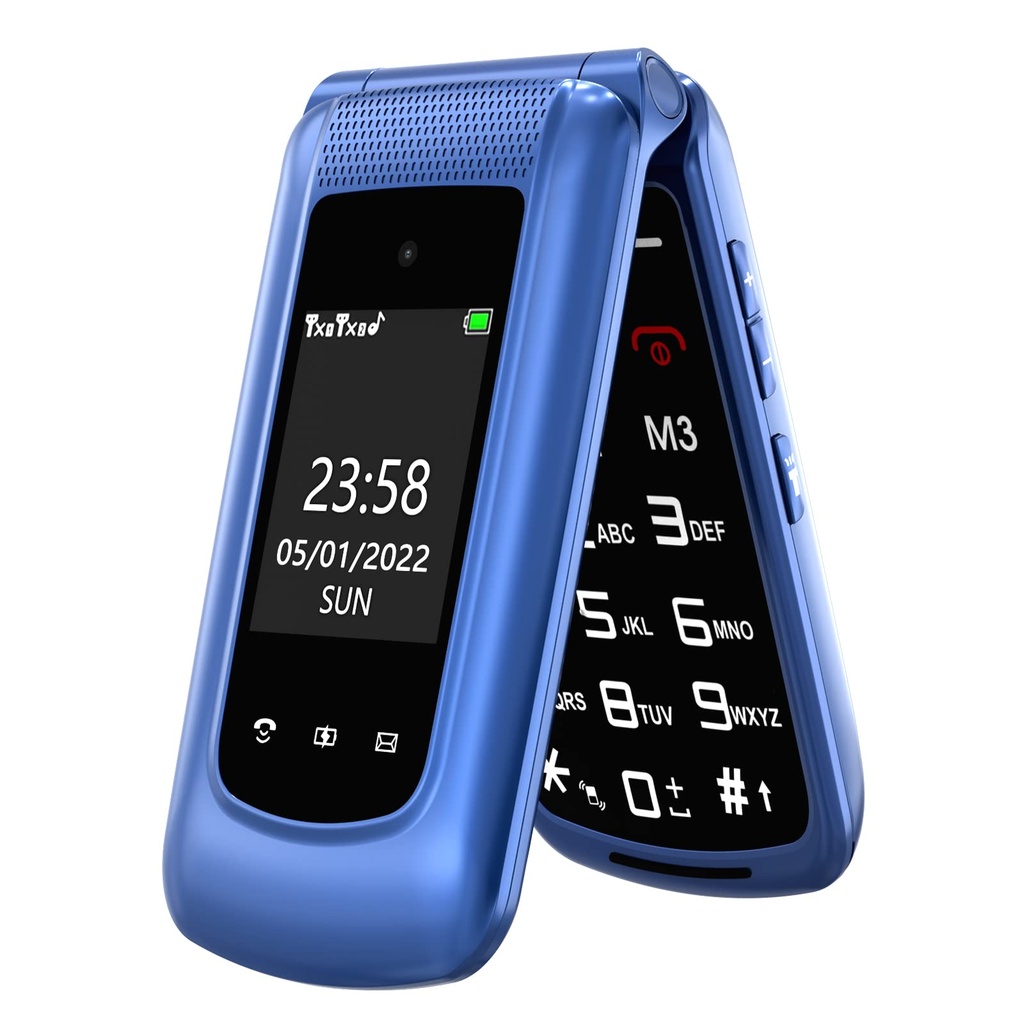Senior Mobile Phone Simple for Elderly, Basic Cell Phone with Large Buttons, Flip Phone
