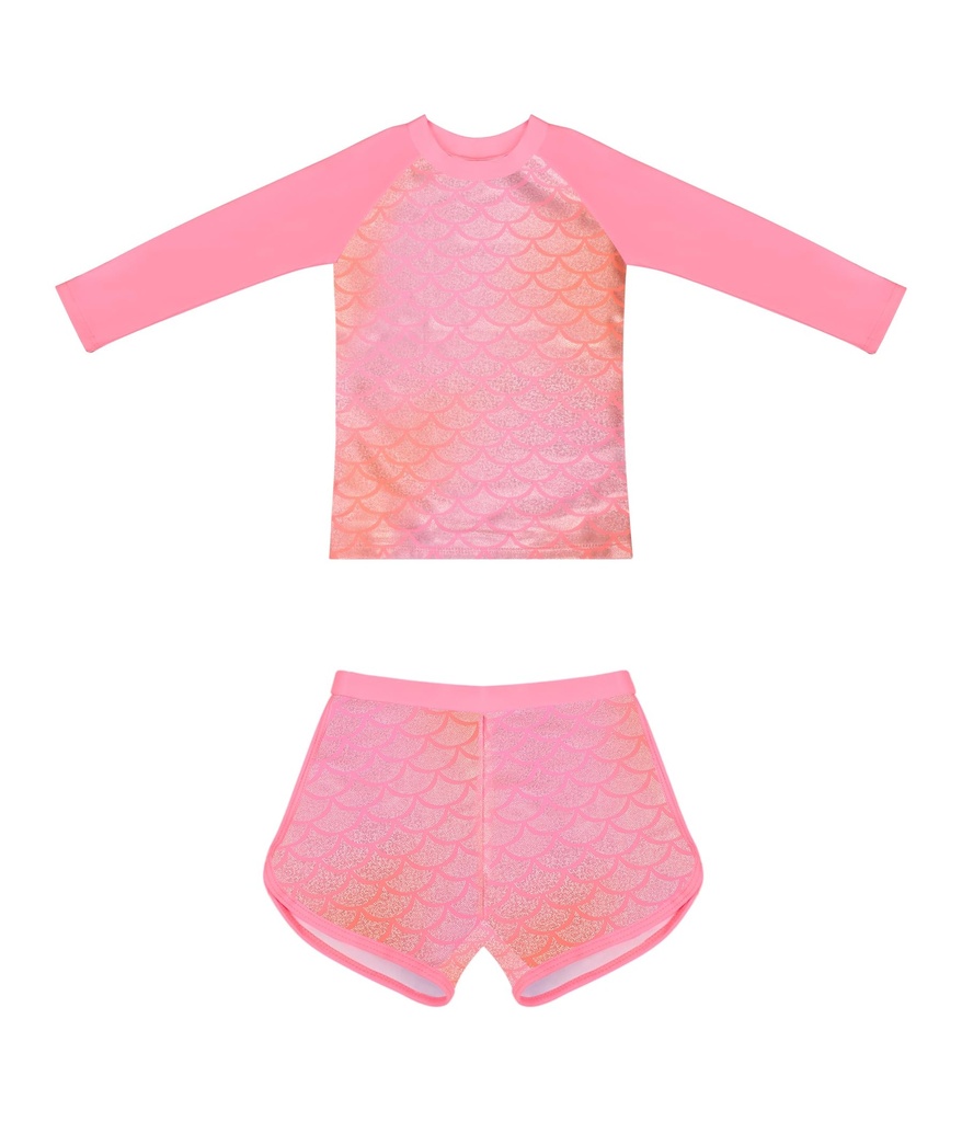 POWER FLOWER Girls Long Sleeve Swimsuits Rashguard Sets Bathing Suit Sun Protection Swimwear