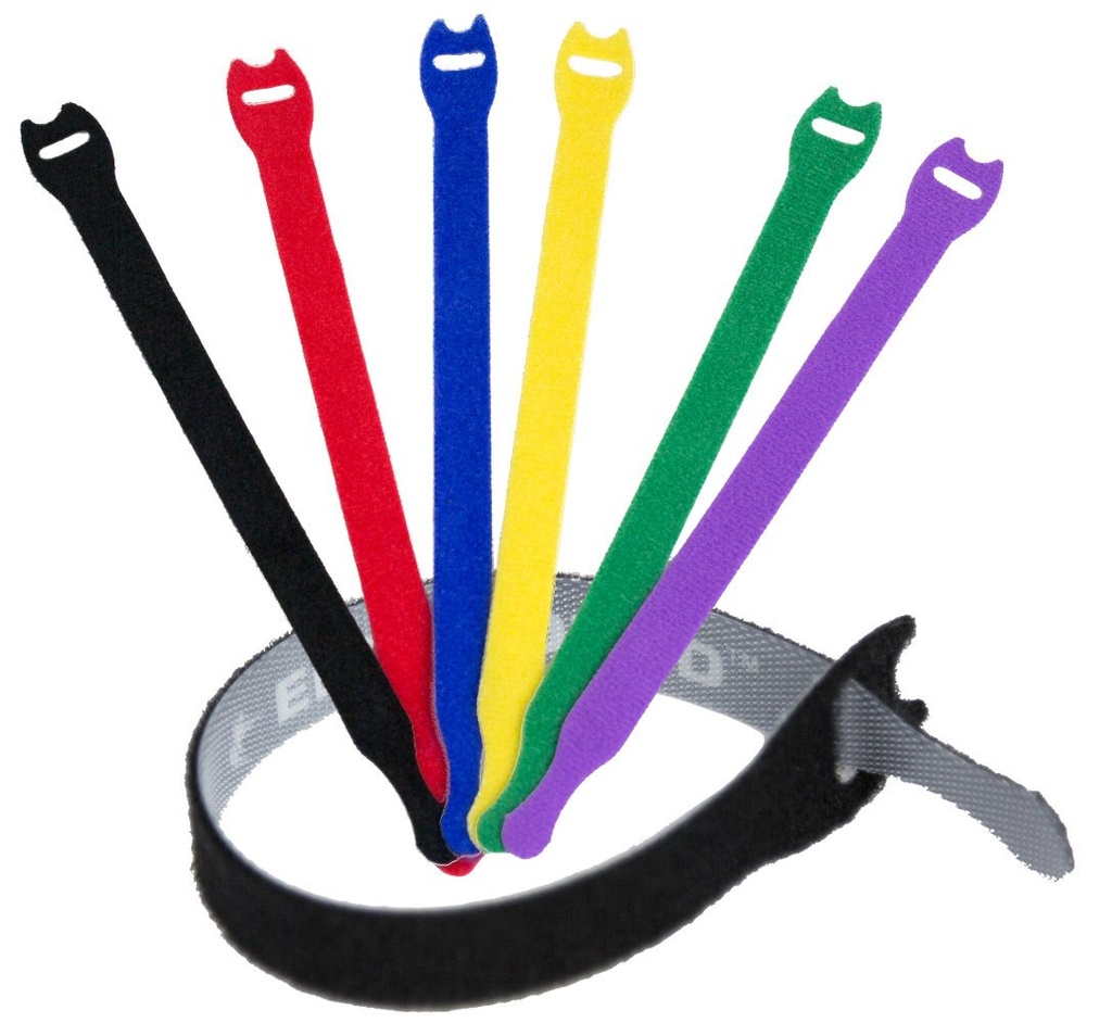 Reusable Cable Ties 1/2" x 8" (1.25cm x 20cm) - 30 Pack (Color)