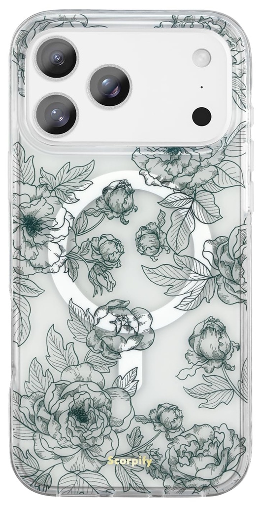 SCORPIFY for iPhone 17 Pro Max Case [Compatible with MagSafe] with Matte Queen of Flower Floral Pattern