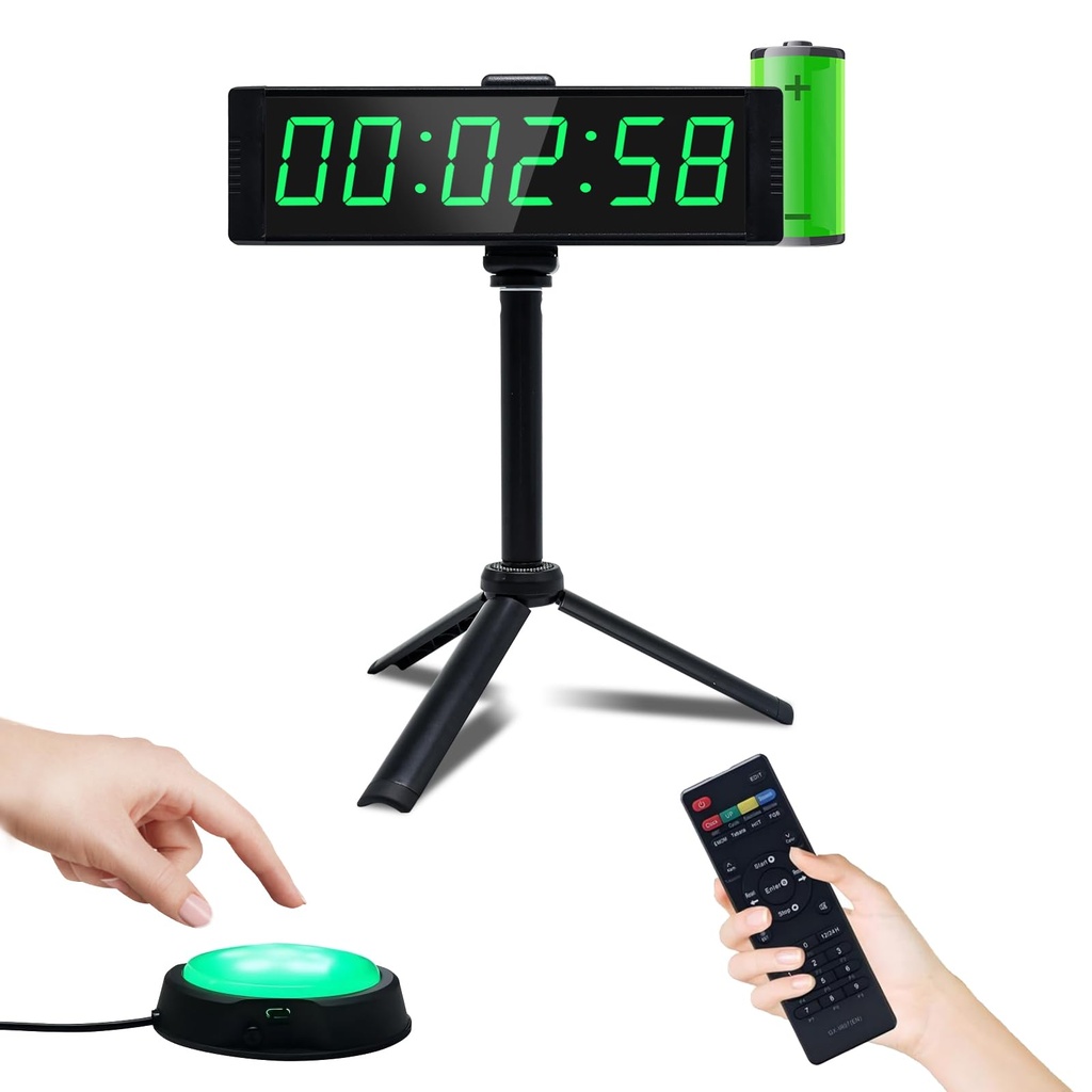 Ousmile Gym Timer Clock for Home Gym, Fitness Timing with Start/Stop Button, Interval Timer