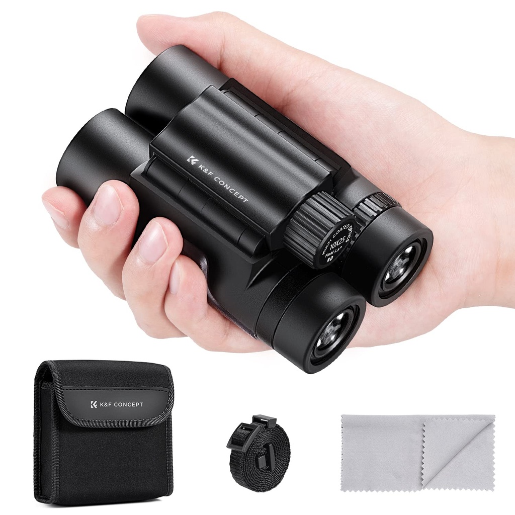 K&F CONCEPT10x25 Compact Binoculars for Kids and Adults, with BAK4 prism, FMC Lens, IP65