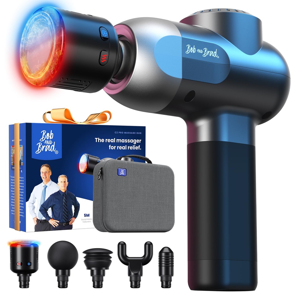 Massage Gun with Heat and Cold Therapy, BOB AND BRAD C2 Pro Deep Tissue Muscle Massage Gun,