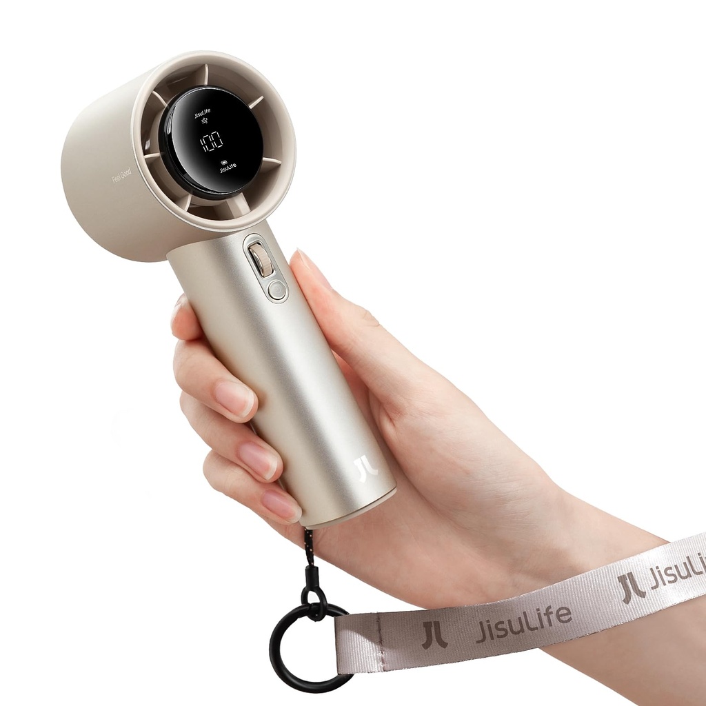 JISULIFE Portable Handheld Fan,Speed(1-100) Adjustable Turbo Mini Fan,5000mAh Battery Rechar