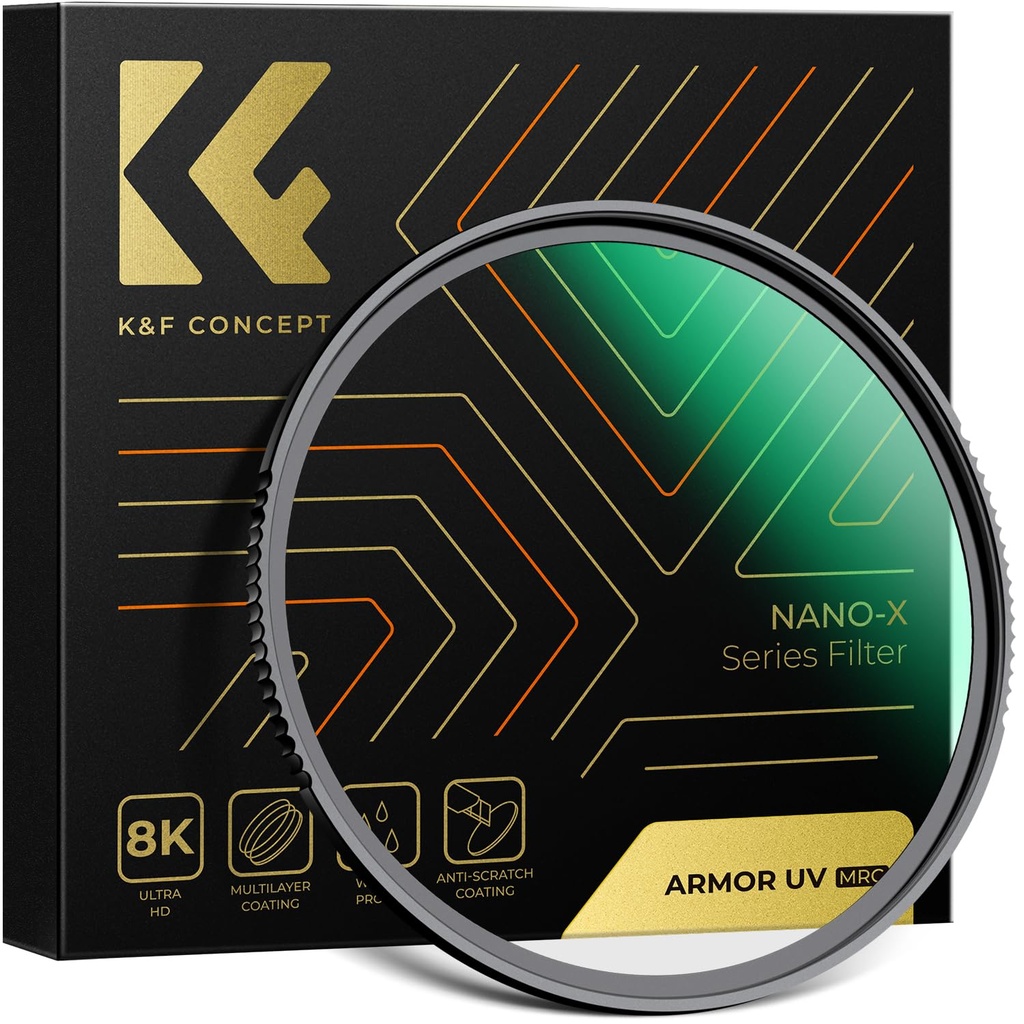 K&F CONCEPT 77mm UV Filter Armor UV Protection Strong Impact Resistance, 28-Layer Multi Coat