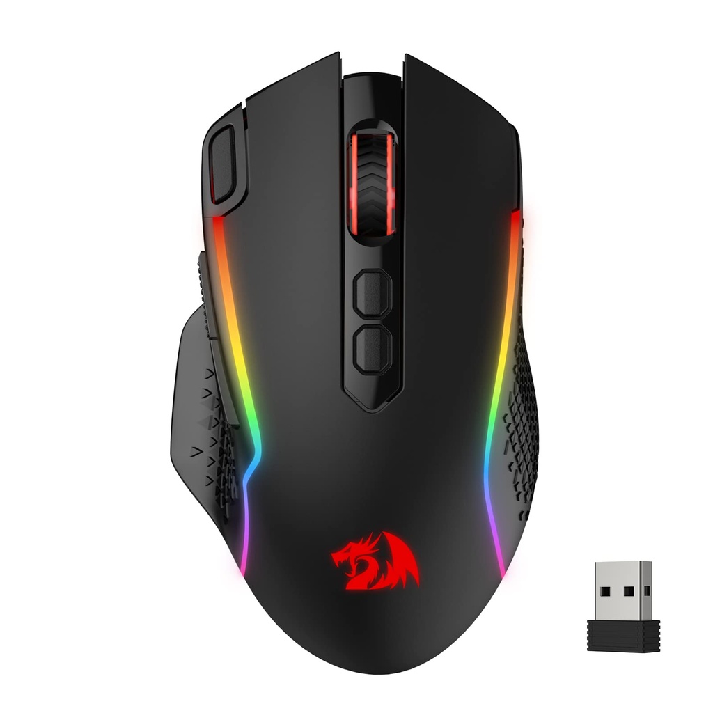 Redragon M810 Pro Wireless Gaming Mouse, 10000 DPI Wired/Wireless Mouse w/Rapid Fire Key, 8
