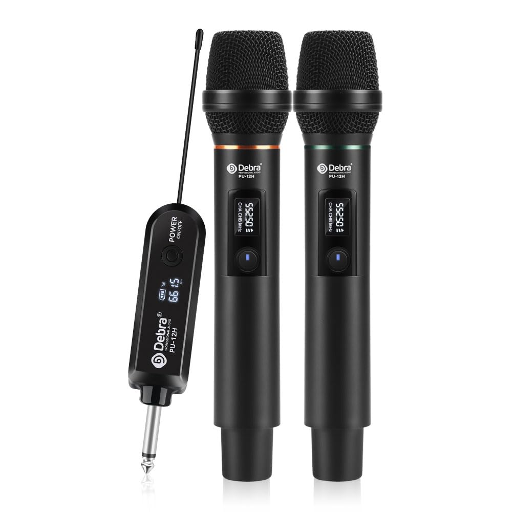 D Debra Wireless Microphone UHF Cordless Handheld Dynamic for Karaoke, Wedding, DJ, Party, 