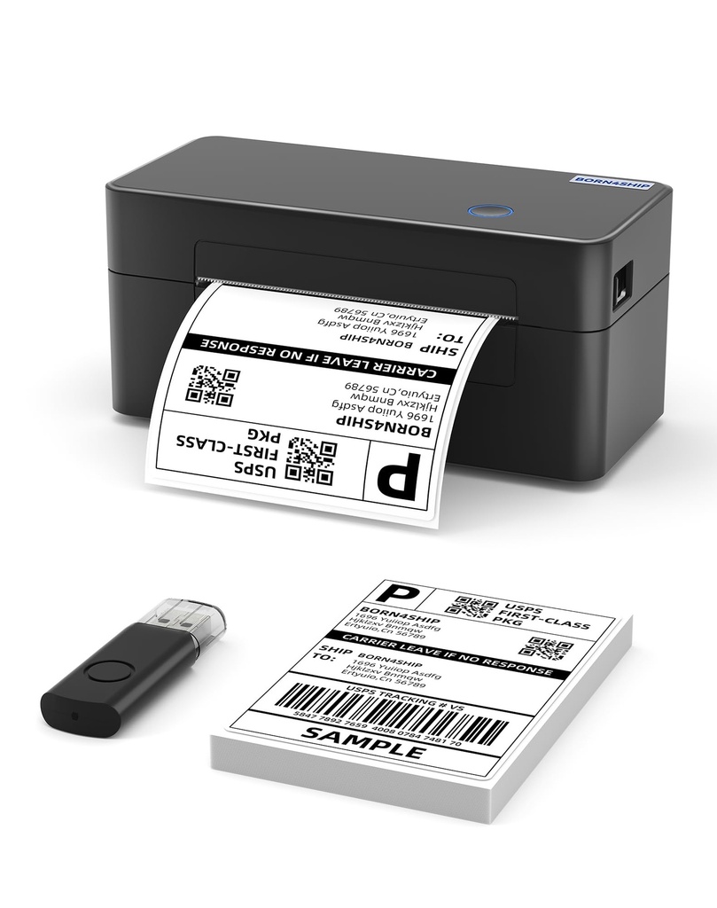 BORN4SHIP 4x6 Thermal Printer, USB Shipping Label Printer, Label Maker Machine for Shipping