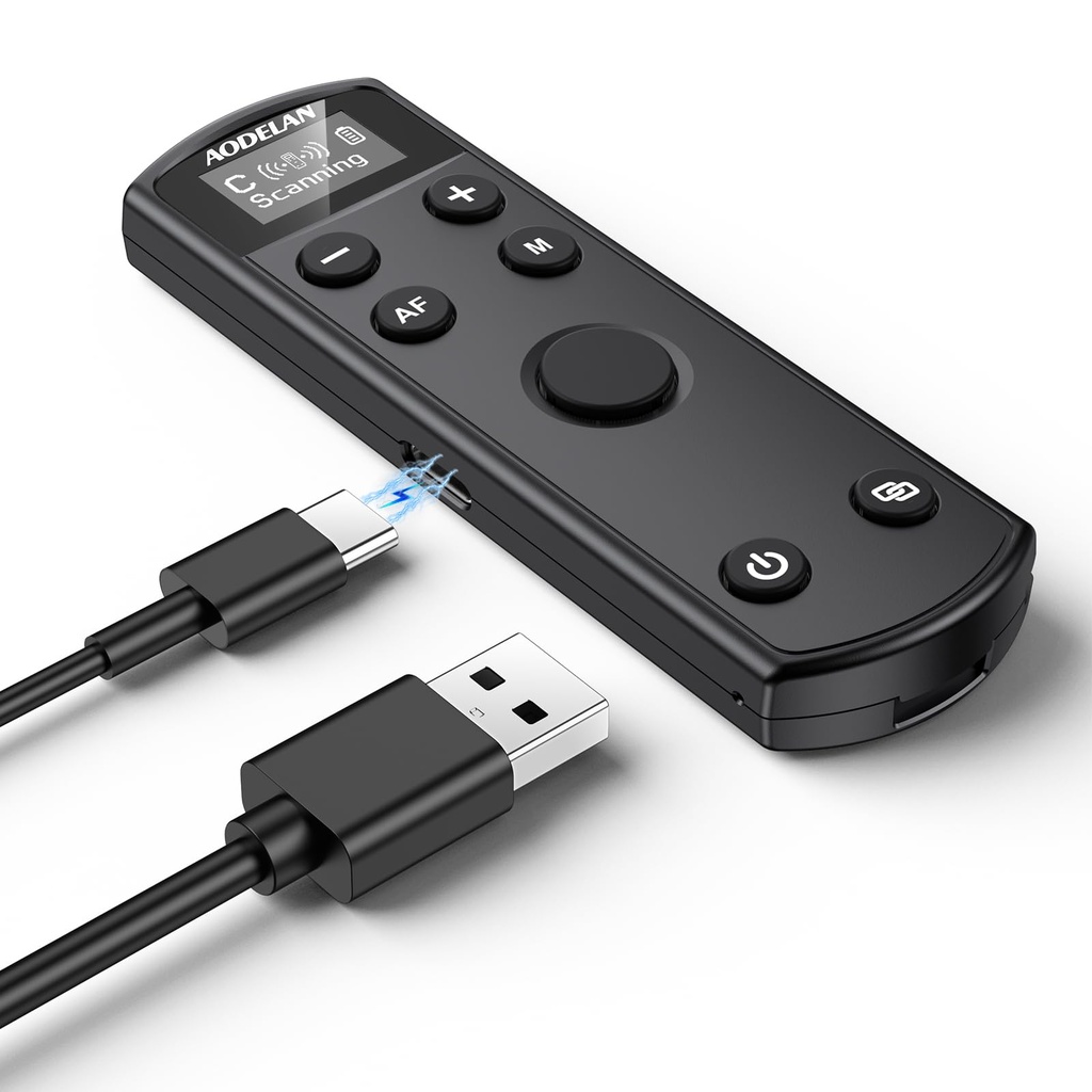 AODELAN for Canon Rechargeable Wireless Shutter Release Camera Remote Control Zoom Focus Controller