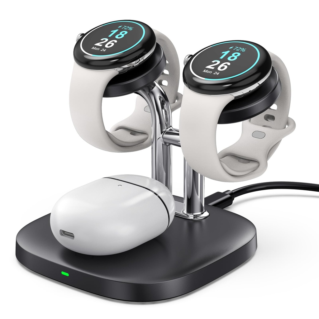 SwanScout Dual Watch Charging Station, Wireless Charger Stand Compatible with Google Pixel