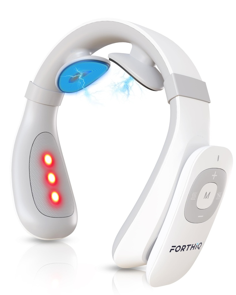 FORTHiQ Neck TENS Machine with Heat, Electric Neck Massager for Pain Relief, 15 Levels Deep