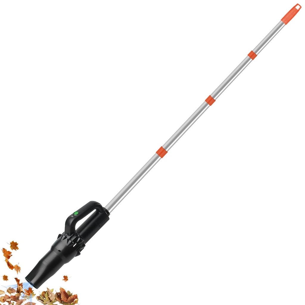 LAWFYMORI Leaf Blower Cordless, Rechargeable Leaf Blower with Long Handle, Lightweight Turbo