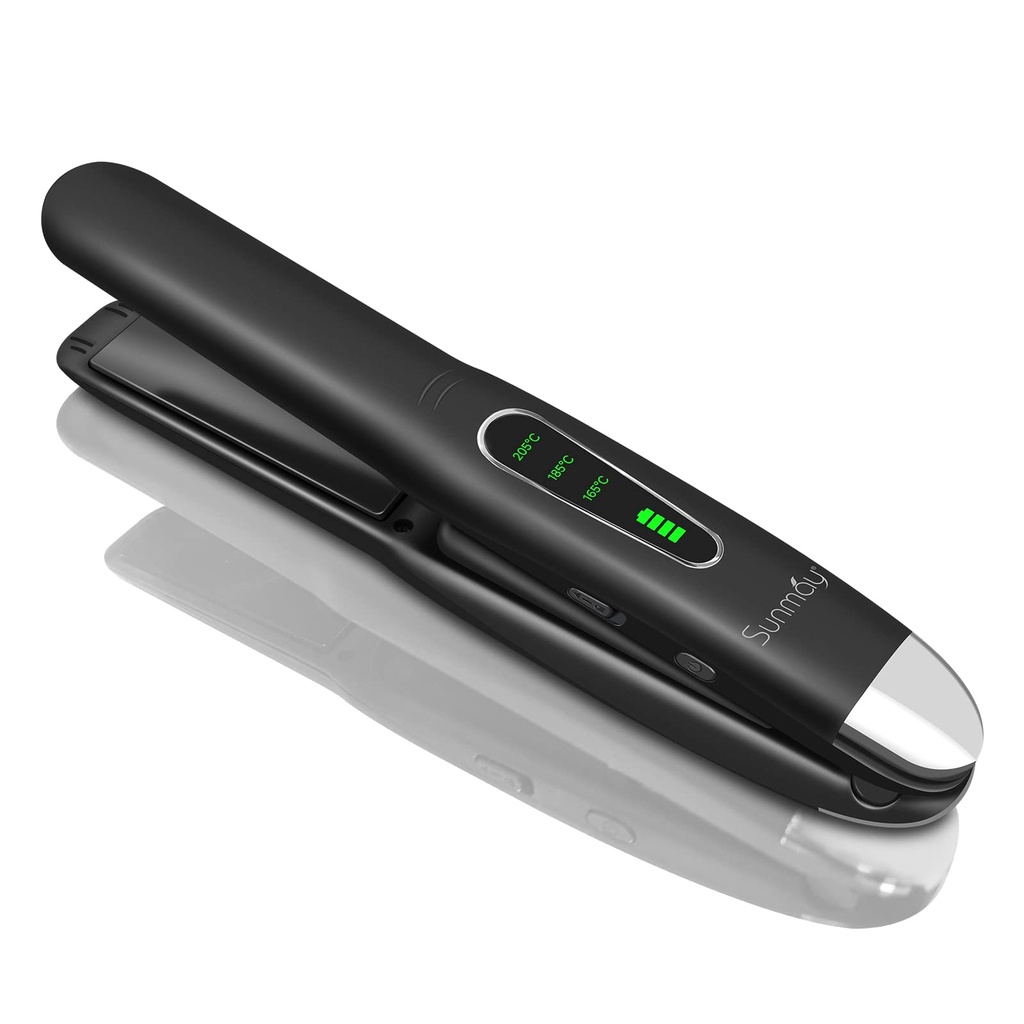 SUNMAY Voga 2 in 1 Cordless Hair Straighteners and Curler, Travel Wireless Portable USB Rech