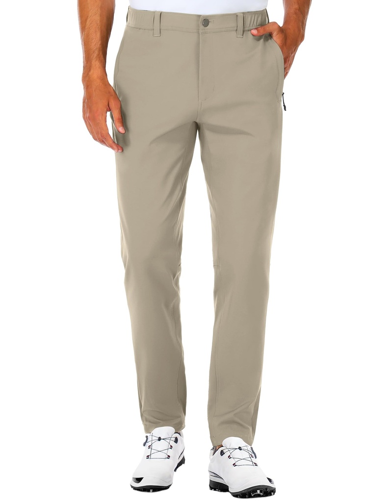 SPECIALMAGIC Men's Slim-Fit Stretch Golf Pants, Water Resistant Hiking Pants with Zipped Po