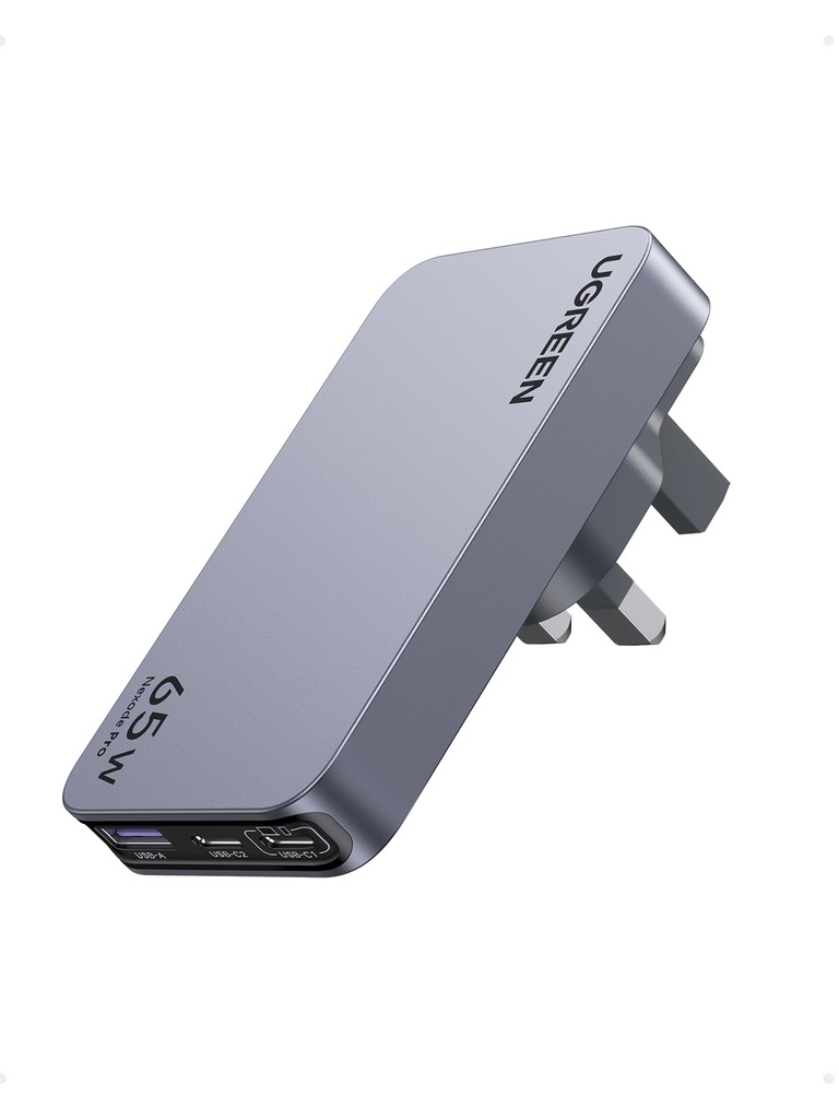 UGREEN USB C Charger 65W Fast Charger Plug Nexode Pro 3-Port GaN Travel Charger Adapter with