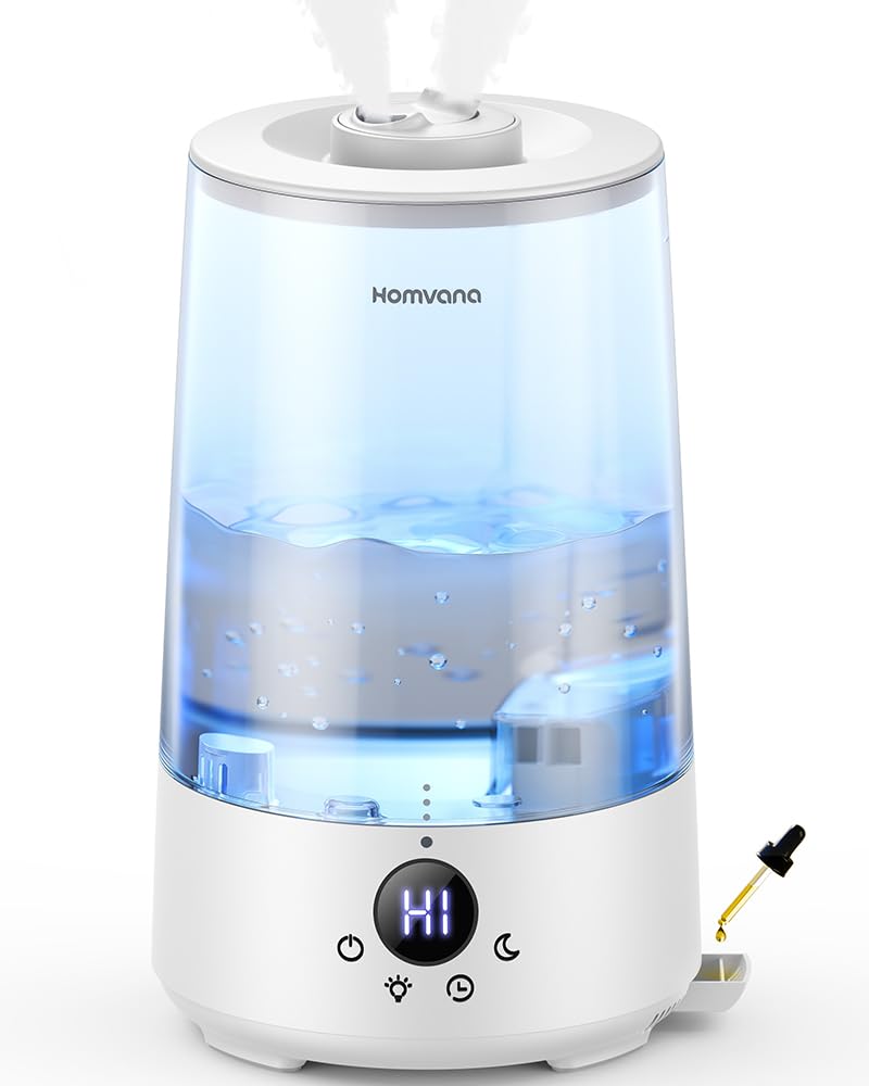Homvana Humidifier for Bedroom, 3.6L Top-Fill Cool Mist Humidifiers, 360 Rotatable Mist