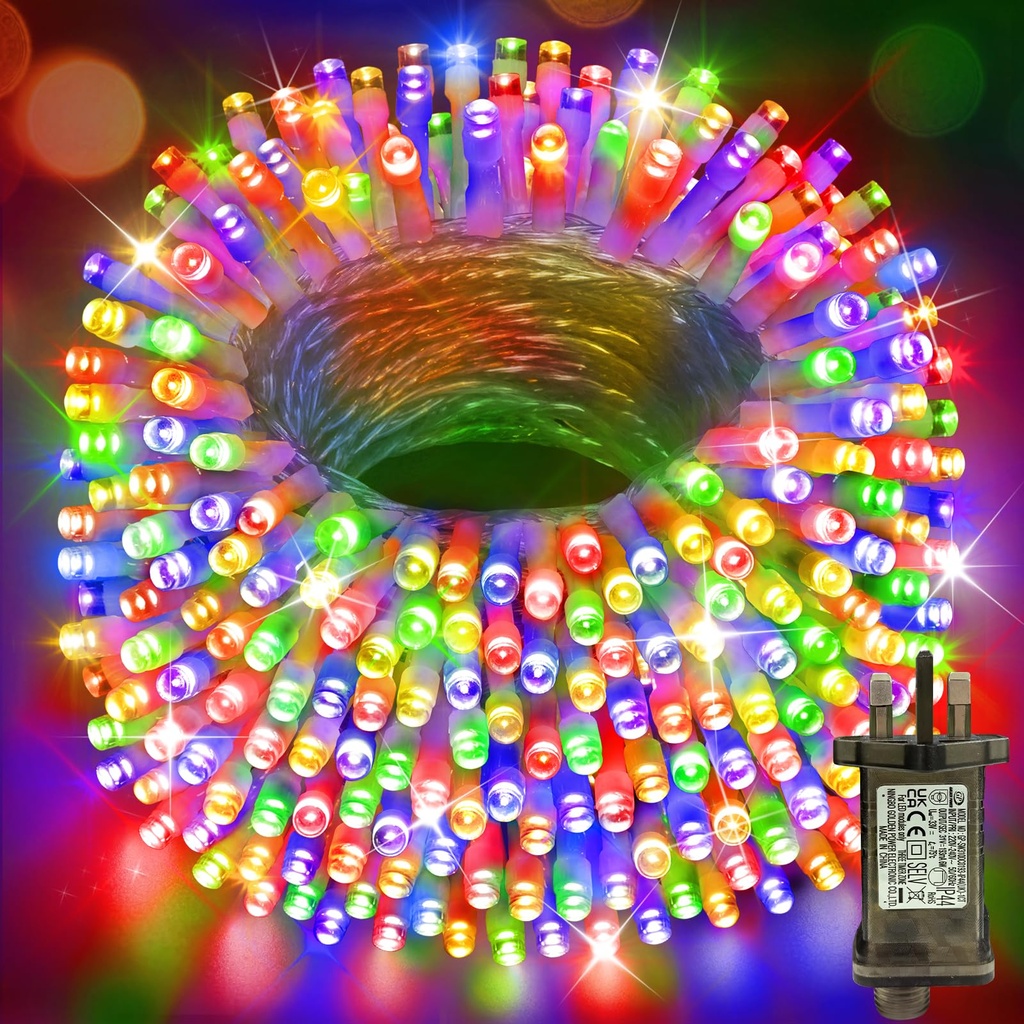 Heceltt Christmas String Lights Outdoor, 30M/98.4FT 600 LED Christmas Fairy Lights 8 Modes w