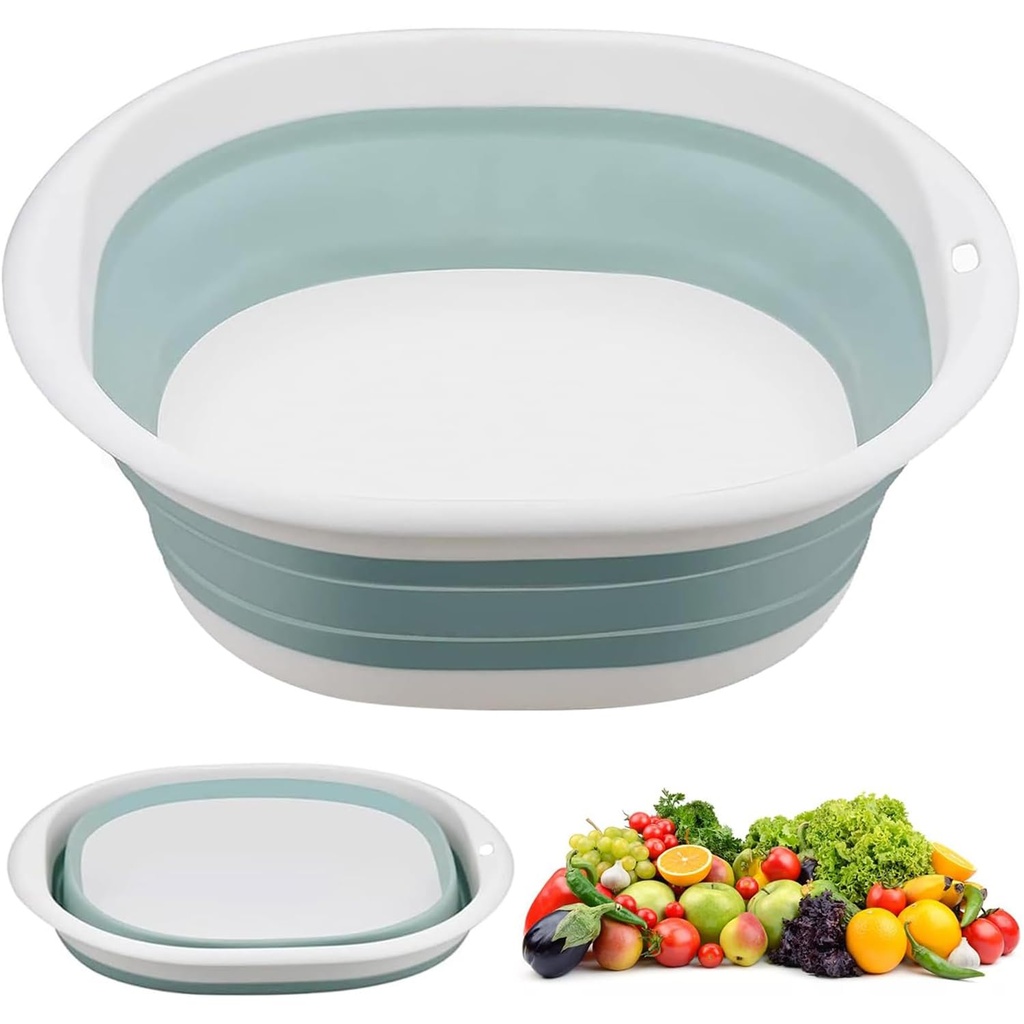 hzbaiyi Collapsible Washing Up Bowl, Portable Wash Basin Silicone Plastic Basket Multipurpo