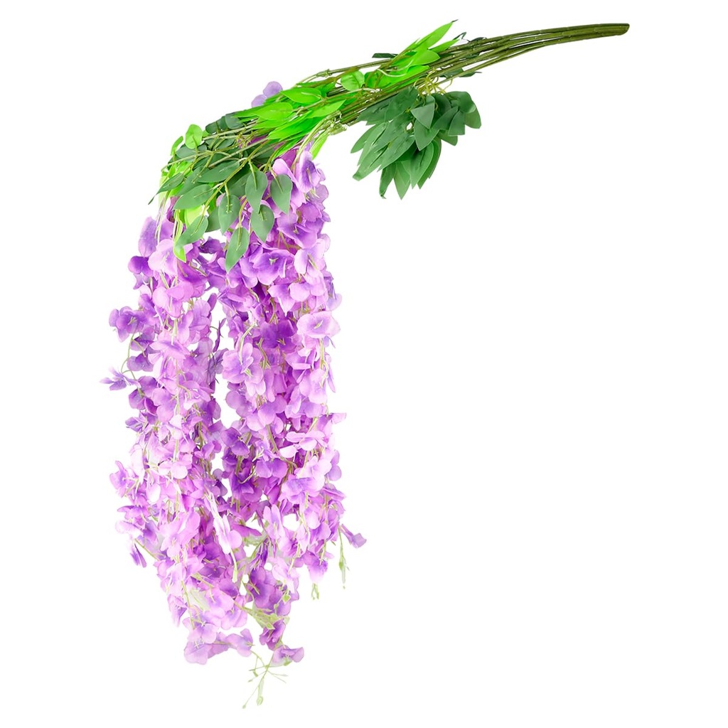 Thyonta 6PCS Artificial Wisteria Flower Vine Encrypted Multi-Leaf Plastic Simulation Weddin