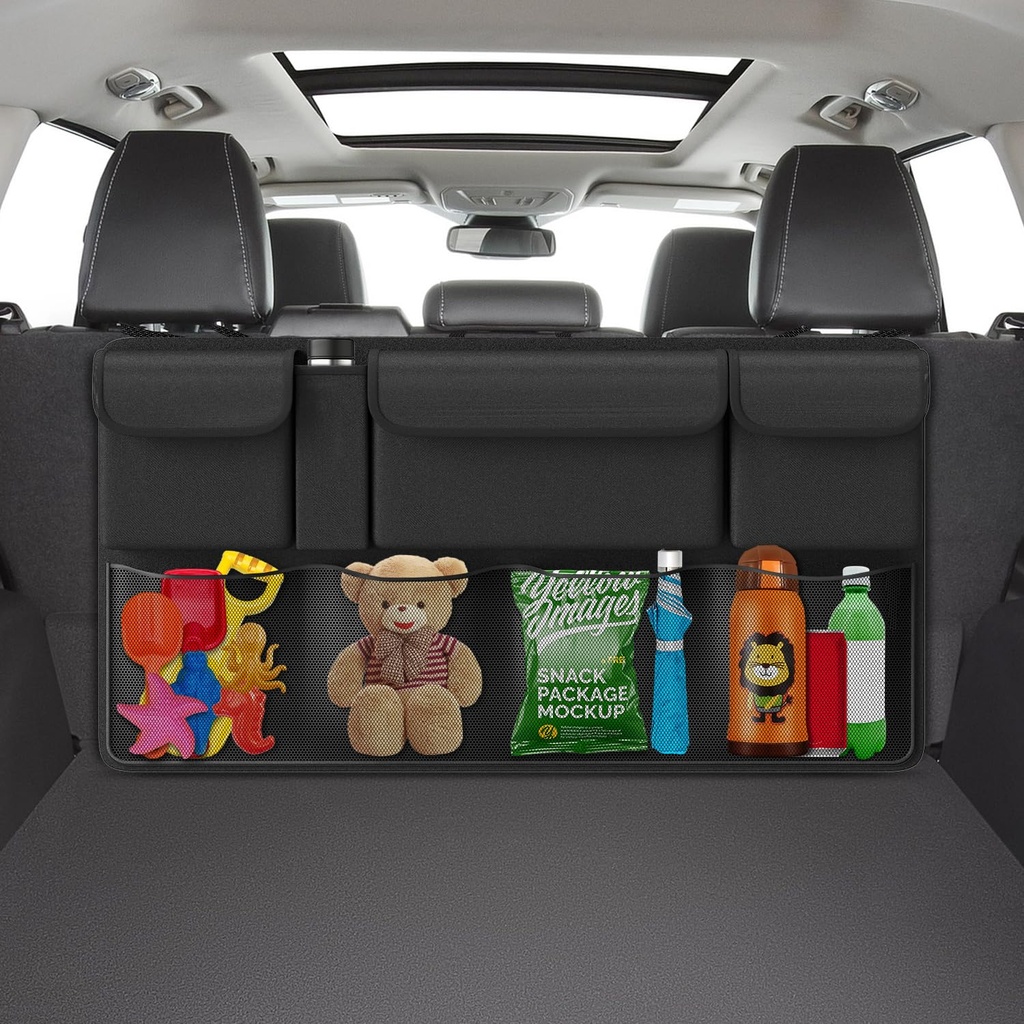 ACELIFE Car Seat Organiser and Boot Organiser, Back Seat Protector with Waterproof Kick Mat
