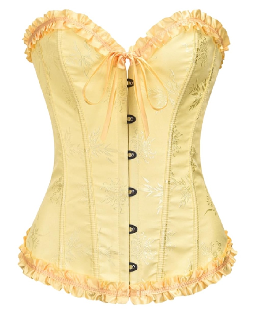 KUOSE Womens Black Basque Body Shaper Overbust Corset Top Plus Size S-6XL