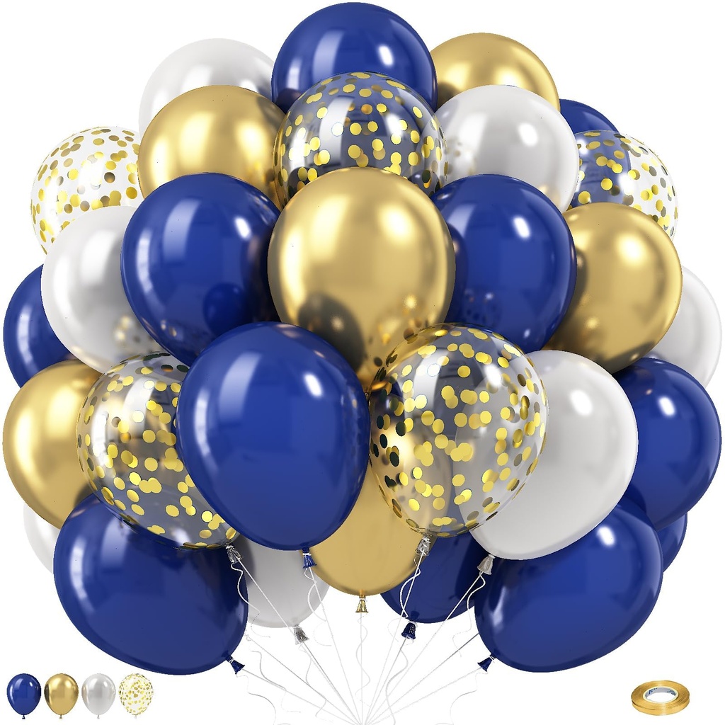 Green and Gold Balloons, 60 pcs 12 inch Different Shades Green and Metallic Gold Balloons,