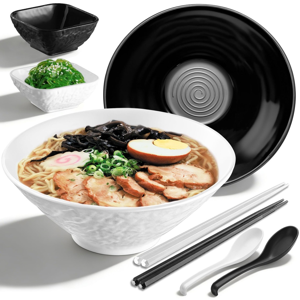 Kyraton Plastic Cereal Bowls 8 Pieces, Unbreakable and Reusable Light Weight Bowl for Rice N