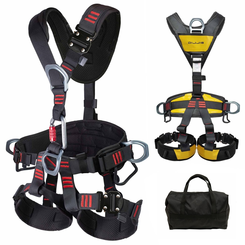 DIJJIG Rock Climbing Full Body Safety Harness Adjustable Thickened Widened Waist Protection
