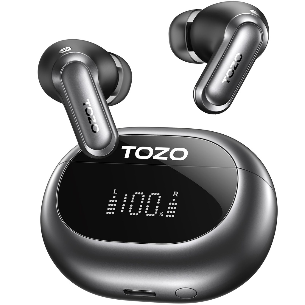 TOZO NC20 Active Noise Cancelling Wireless Earbuds, IPX8 Waterproof Ear Buds, LDAC Hi-Res S