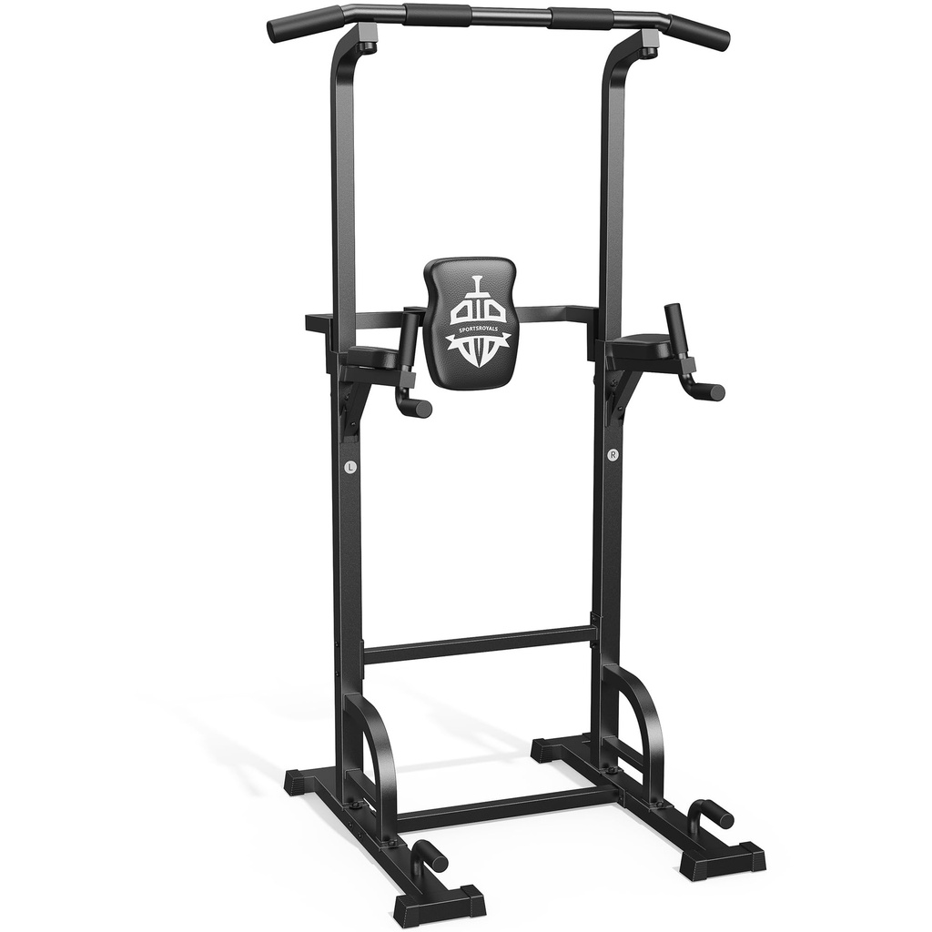 Sportsroyals Power Tower Dip Station Pull Up Bar for Home Gym Strength Training Workout Equ