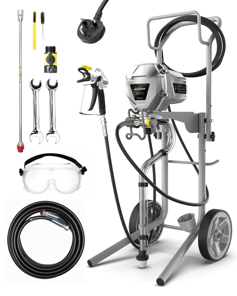 InoKraft MaXpray M3 Cart Airless Paint Sprayer, Covers up to 9 mÃ‚Â²/min, 650W Motor, 227 B
