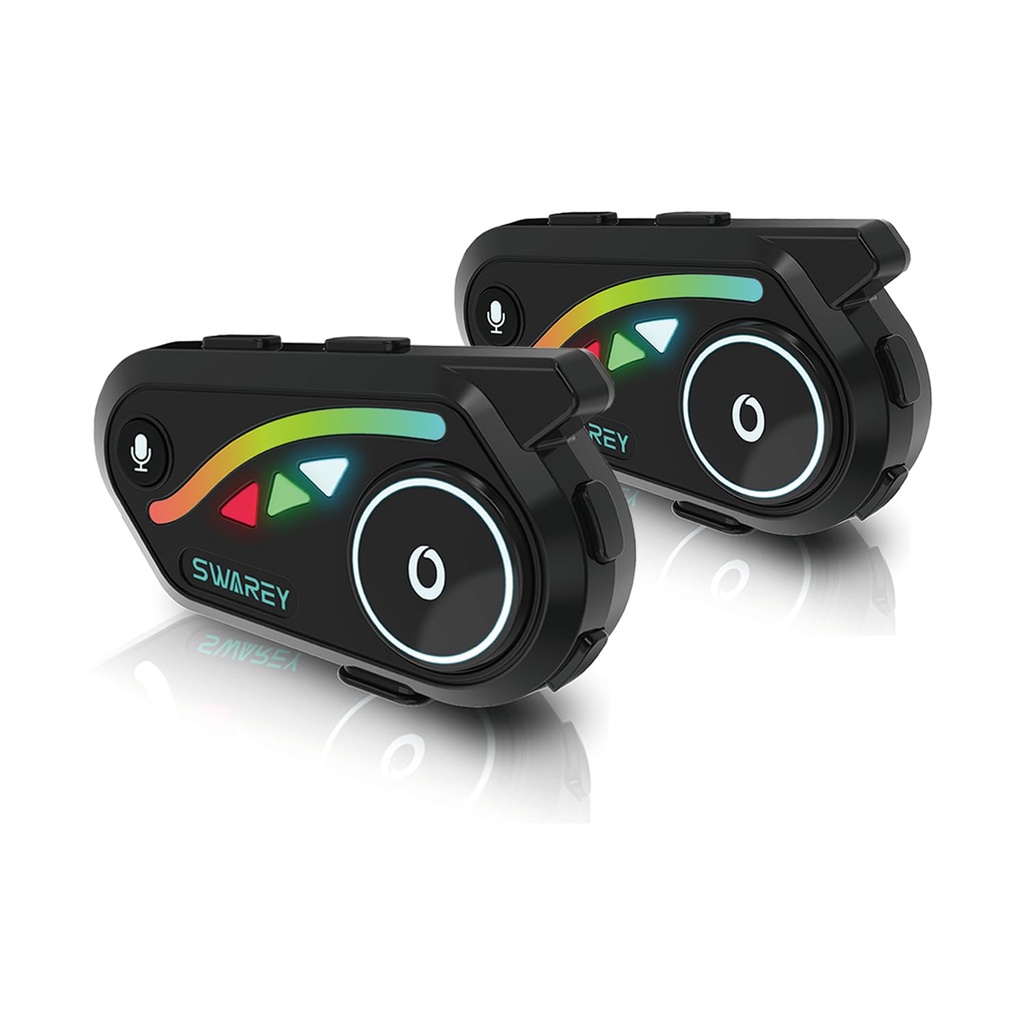 SWAREY Motorcycle Intercom, 1000M Motorbike Intercom with Noise Cancellation, Music Sharing