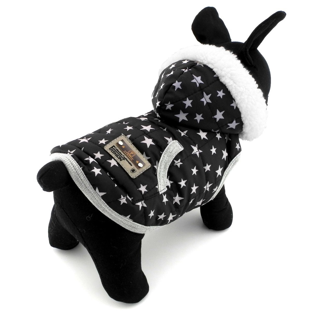 SELMAI Dots Print Vest Winter Small Dog Coat Hoodies Puppy Clothes Pet Cat Jacket Fleece Ca