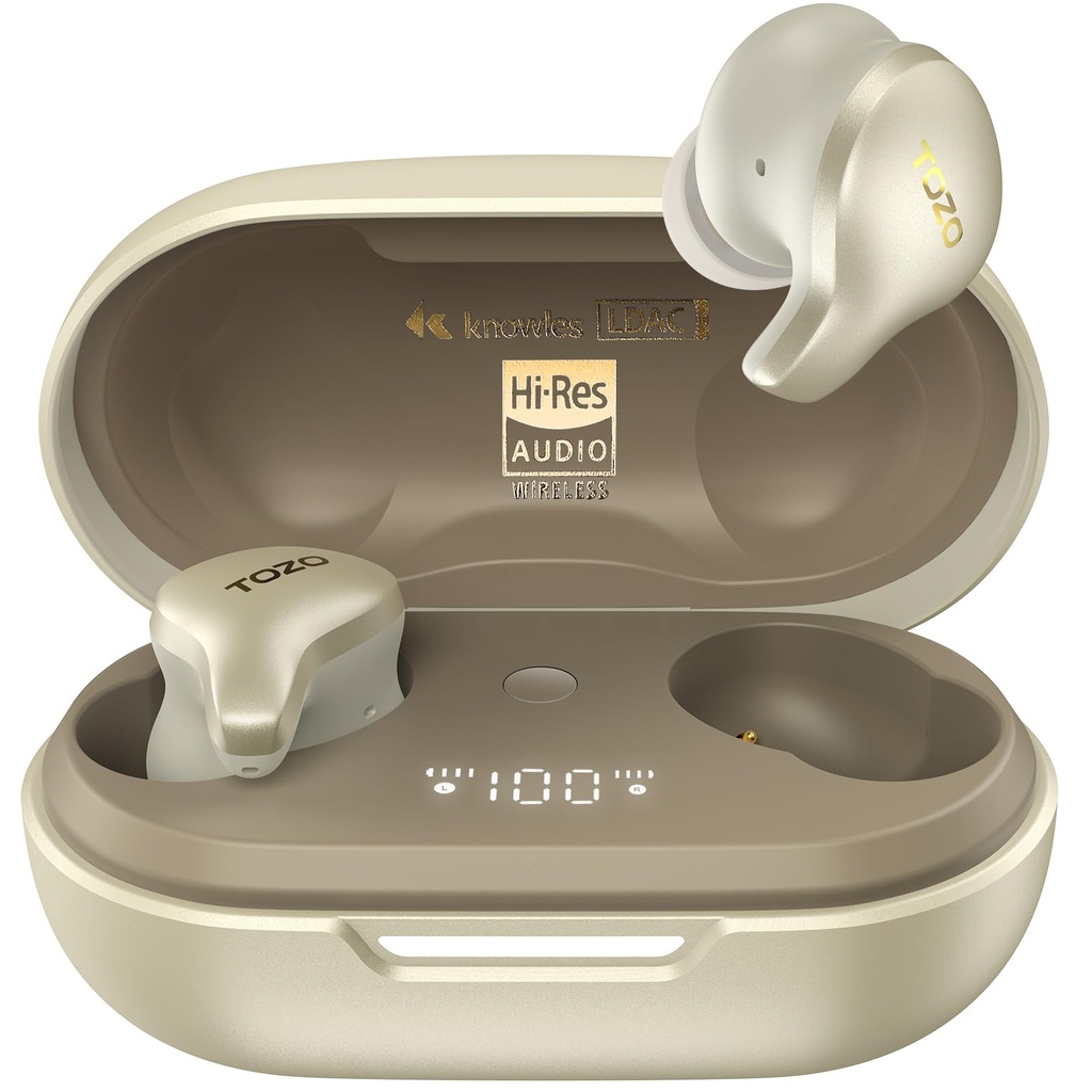 TOZO Golden X1 Wireless Earbuds Balanced Armature Driver and Hybrid Dynamic Driver, Bluetoo
