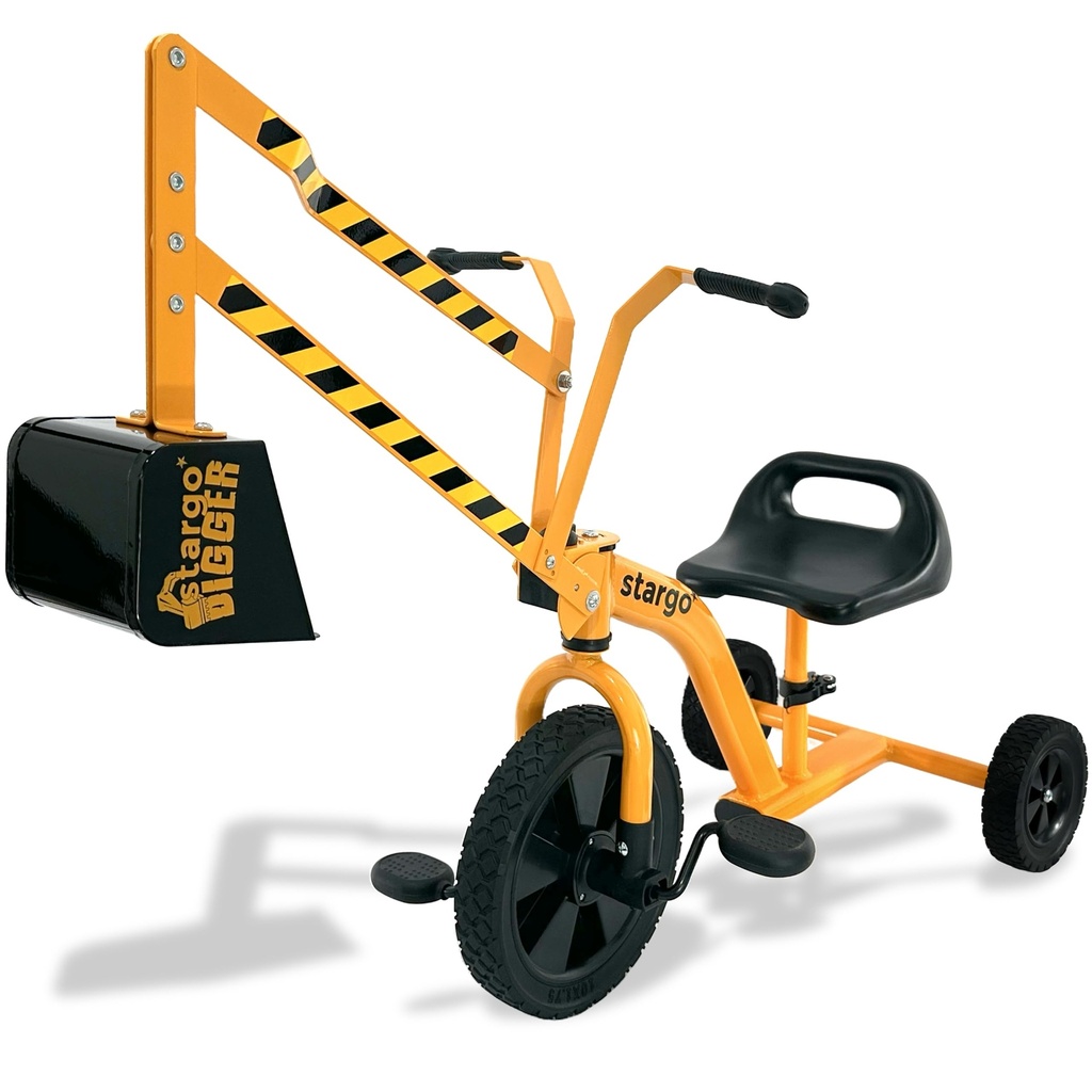 stargo Sand Digger Kids Excavator Ride on Toy, Solid Steel Rotates 360, Hard Hat for Role P